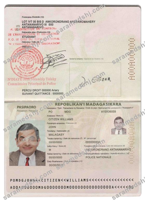 Madagascar passport